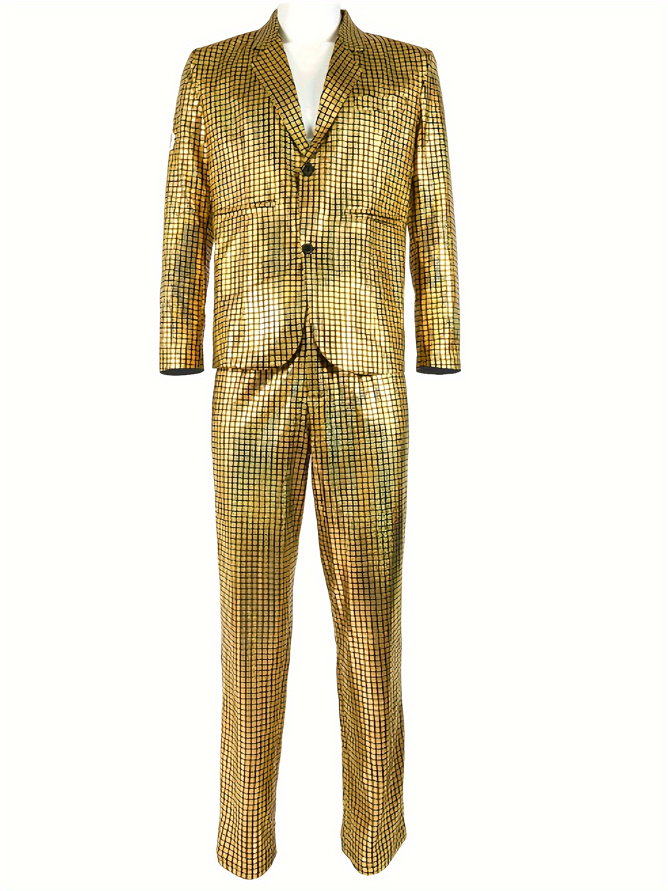 Men's Shiny Performance Suit, European Style for Events